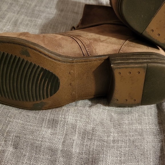 Ladies Boots  Taupe Lace Up Microfibre Ankle Boot 11 - Picture 9 of 9